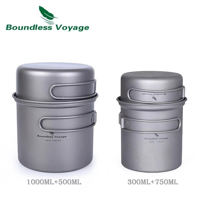 Jual Boundless Voyage Camping Titanium Pot Pan Set Outdoor