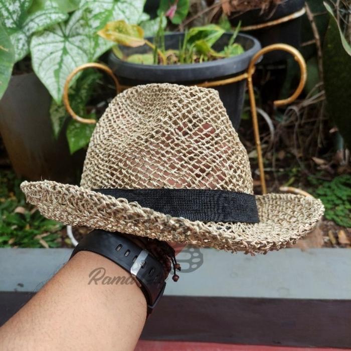 Jual Siapkirim Topi Anyaman Lilit Pandan / Topi Koboy Jaring Pandan ...