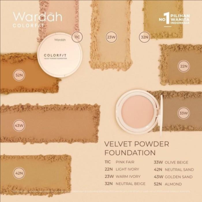 Gambar Wardah Colorfit Velvet Powder Foundation - 11gr - 22N dari Kencana Swalayan_NEW undefined 5 Tokopedia
