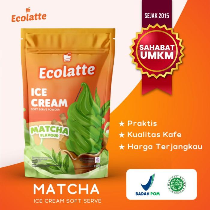 Gambar [AN] (ES KRIM) ECOLATTE ICE CREAM SOFT SERVE POWDER 500 GRAM BUBUK ES - Es Krim Matcha dari Toko Gampang Ingats undefined Tokopedia