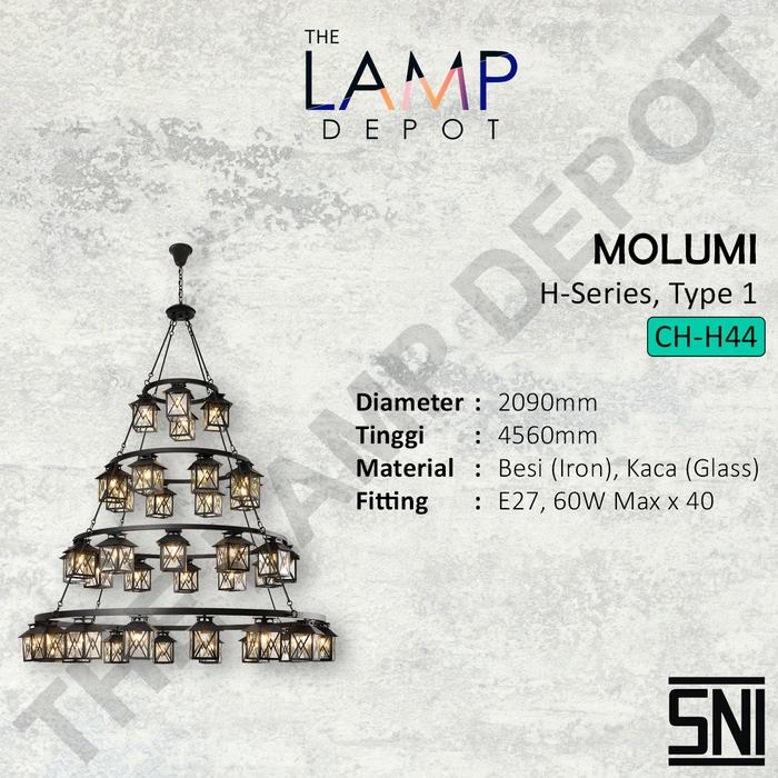 Gambar Lampu Hias Gantung Indoor Molumi H-Series Type 1 - CH-H44 dari The Lamp Depot undefined Tokopedia