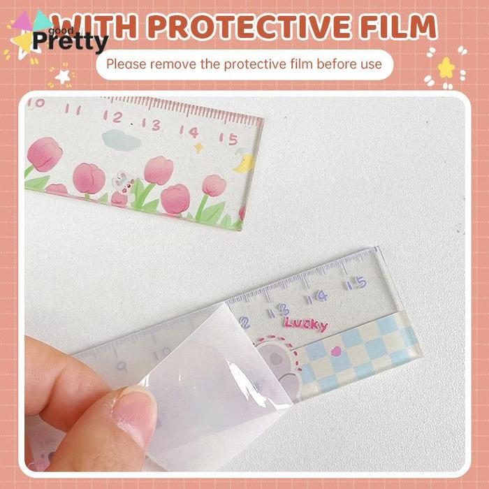 Jual Produk 15cm Bear Rabbit Ruler Multifungsi Diy Alat Gambar Siswa ...