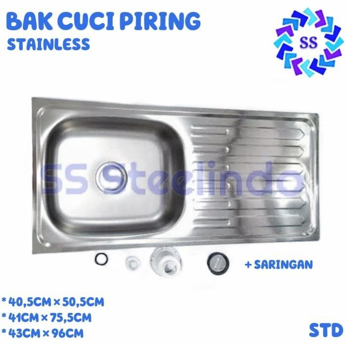 Gambar BAK CUCI PIRING / KITCHEN SINK STD - 96CM X 43CM dari SSSteelindo undefined 2 Tokopedia