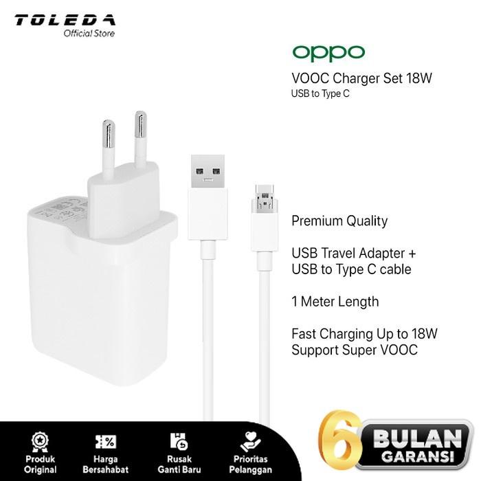 Gambar Charger Oppo Fast Charging Type C VOOC 18W Original . - Micro USB dari Toleda Indonesia undefined Tokopedia