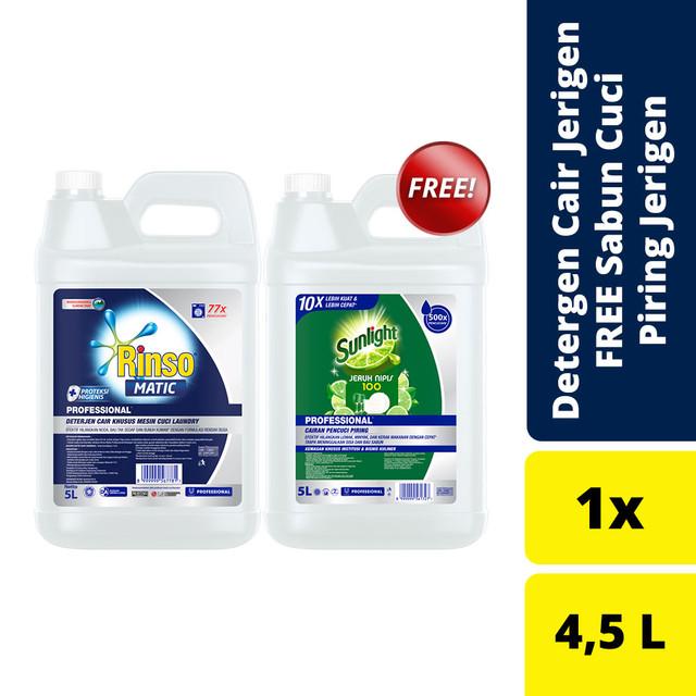 Gambar Rinso Matic Cair 5L Jerigen FREE Sunlight Cair Jeruk Nipis 5L Jerigen dari Unilever Official Store undefined Tokopedia