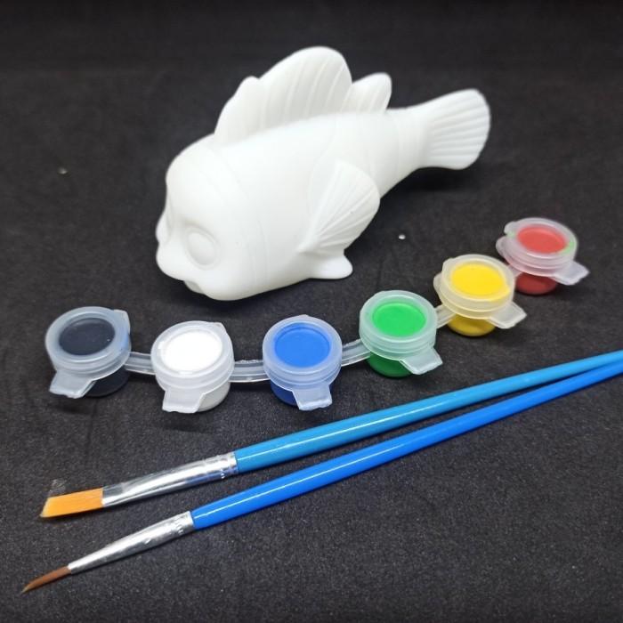 Gambar DIY PAINTING SQUEAK TOYS melukis mainan cat seru mewarnai goodie bag - Fish dari Clover Lynn Store undefined Tokopedia