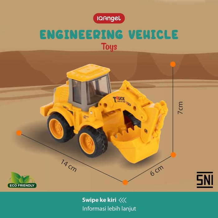 Gambar IQ Angel  Toys Mainan Edukasi Anak Mobil Excavator Engineering - Yellow dari goodwaytoys undefined Tokopedia