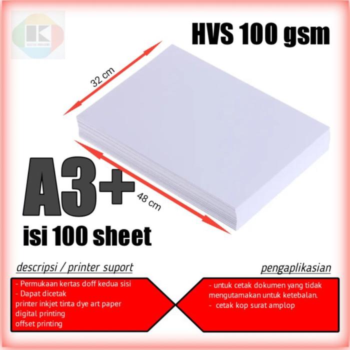 Gambar kertas HVS 100 gsm A3+ plus 32 cm x 48 cm isi 100 lembar dari Utasa Faforit undefined Tokopedia