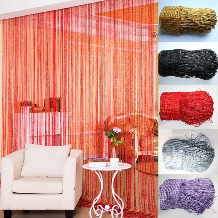 Jual String Door Curtains Bead Window Panel Room Divider Crystal