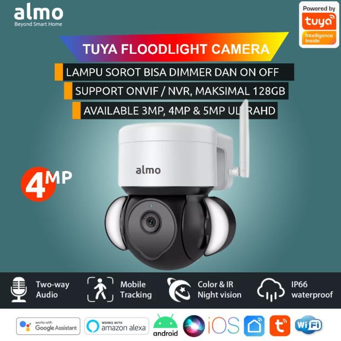 Gambar ALMO WIFI TUYA 3MP ULTRAHD FLOODLIGHT PTZ CAMERA ONVIF SENSOR GERAK - 4MP dari kita bisa tbk undefined Tokopedia