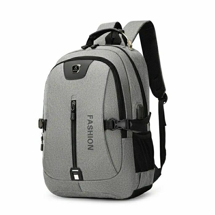 Gambar Tas Ransel Pria Sekolah Anak Laki-laki Cowok SD SMP SMA Fashion Backpack - Abu dari glo'sir indo undefined Tokopedia