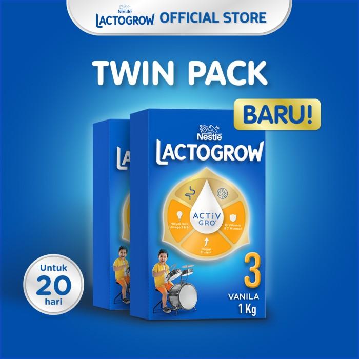 Gambar Terlaris Nestlé Lactogrow 3 Vanila Susu 1-3 Tahun Box 1Kg X2Pcs Ready dari Denadastoree undefined Tokopedia
