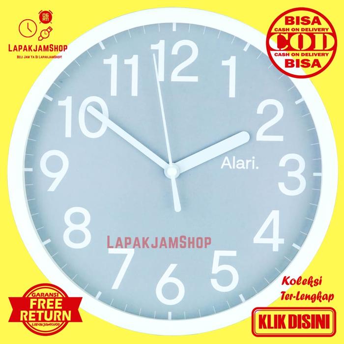 Gambar Jam Dinding Quartz Minimalis Murah Alari AL1113-1668 Abu - Abu, 20 cm dari LapakJamShop undefined Tokopedia