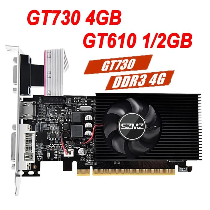 Jual GT730 4GB 128Bit GT610 1/2GB DDR3 Graphics Card with HD+VGA+