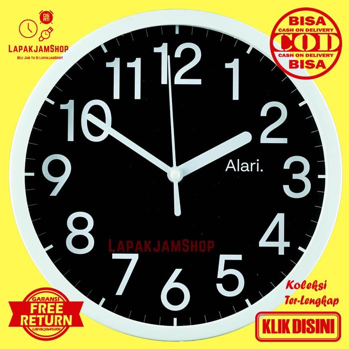 Gambar Jam Dinding Quartz Minimalis Murah Alari AL1113-1668 Abu - Hitam, 20 cm dari LapakJamShop undefined Tokopedia