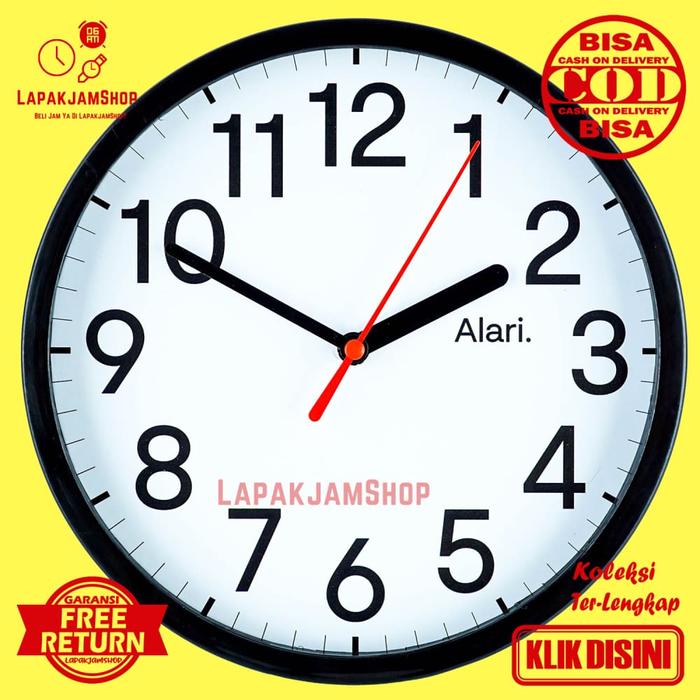 Gambar Jam Dinding Quartz Minimalis Murah Alari AL1113-1668 Abu - Putih, 20 cm dari LapakJamShop undefined Tokopedia