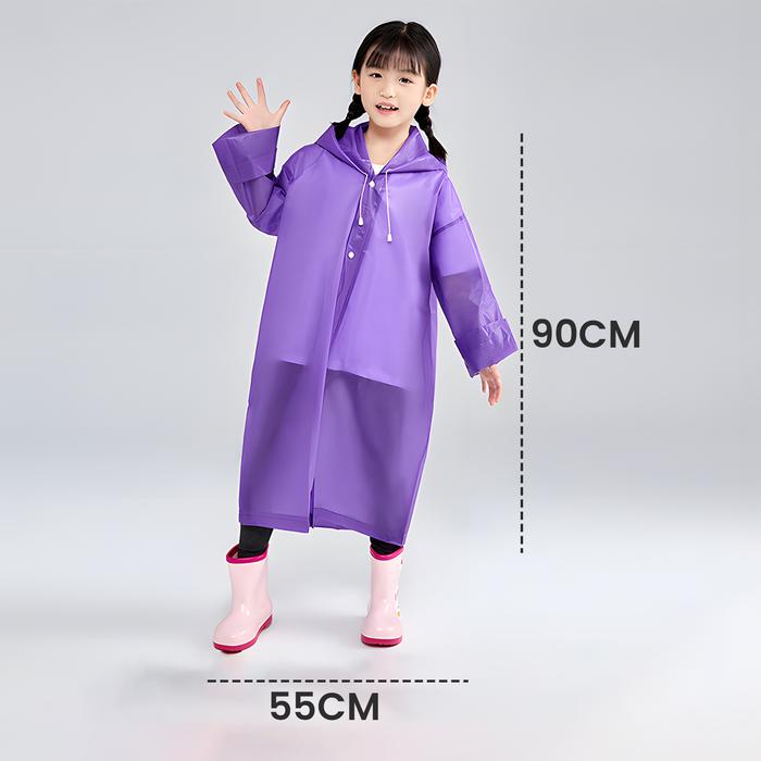 Gambar Jas Hujan Anak Terusan Polos dan Tebal EVA Raincoat Kids untuk Anak - Ungu dari XinYue Store undefined Tokopedia