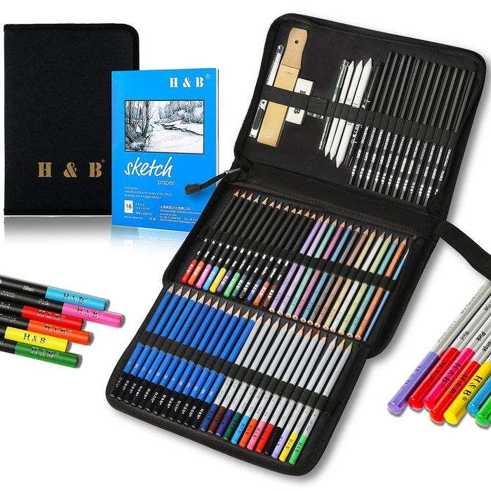 Gambar Art Drawing Sketch Pencils Art Drawing Set School Supplies,Sketching dari RAHSYA VIP undefined Tokopedia