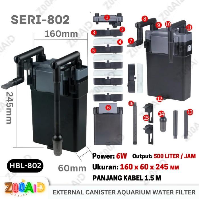 Gambar EXTERNAL CANISTER HANG ON HANGING FILTER AIR GANTUNG AQUARIUM AKUARIUM - HBL-802 dari Zooaid undefined Tokopedia