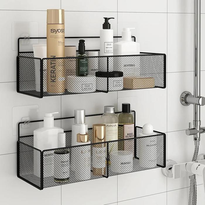 Gambar Bathroom Shelf Wall-mount Shower Shampoo Rack Toilet Accessories dari icikiwirmarket undefined Tokopedia