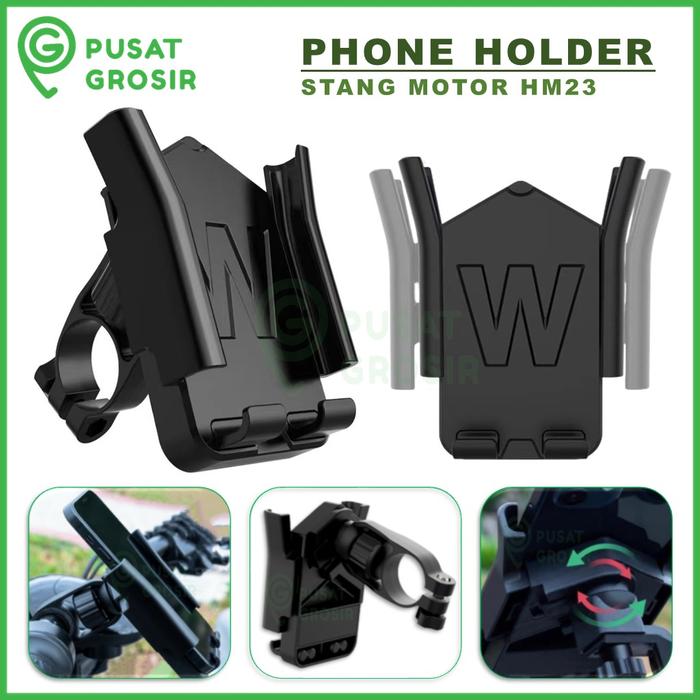 Gambar Holder Stang Motor Sepeda HM23 HM-23 Phone Stand Handphone Senderan Du dari Littletexas undefined Tokopedia