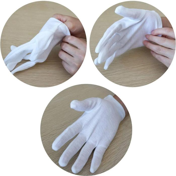 Dry Hands Cotton Gloves For Eczema 12 Pairs White Cotton Gloves