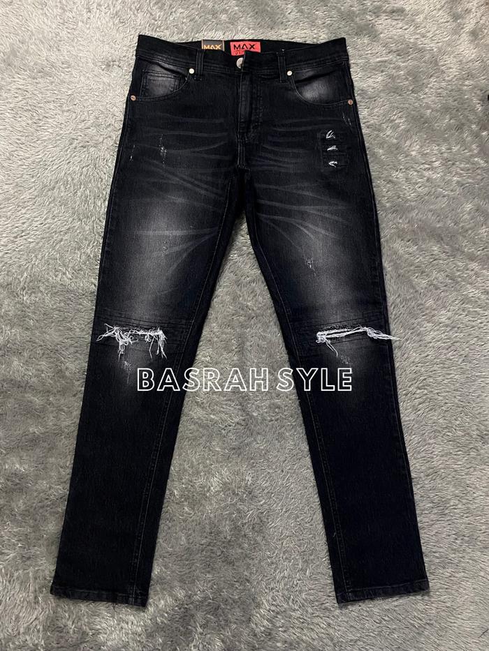 Gambar Celana Jeans Pria Cowok Panjang Model Ripped Sobek BLACK JAZZ - BLACK JAZZ,  30 dari WEGO SHOP undefined Tokopedia
