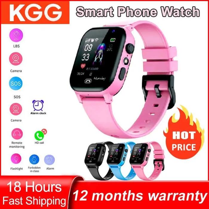 Kids Smart Watch Phone Lbs Sos Location Camera Video Call Sim Card