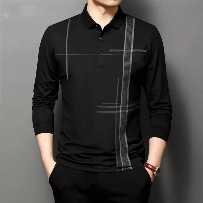 Gambar WANGKY KAOS SAVOS KAOS KERAH POLO BAJU PRIA LENGAN PANJANG SPESIAL - Hitam, L dari SIMON SHINE undefined Tokopedia
