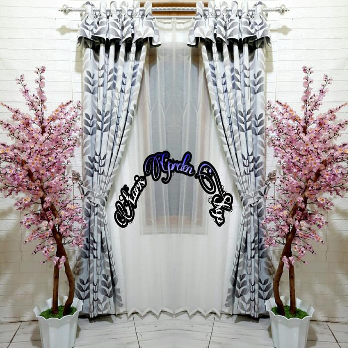 Gambar Korden Pintu Dan Jendela Motip Daun Model Poni rempel bahan Blackout dari Official Lop undefined Tokopedia