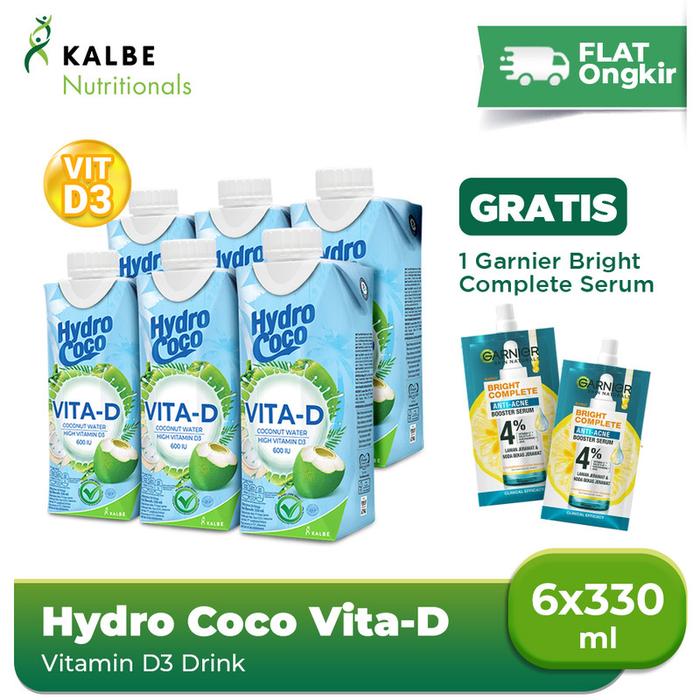 Gambar Hydro Coco Vita-D 330ml (6 Pack) Free Garnier Bright Complete dari Kalbe Nutritionals Shop undefined Tokopedia