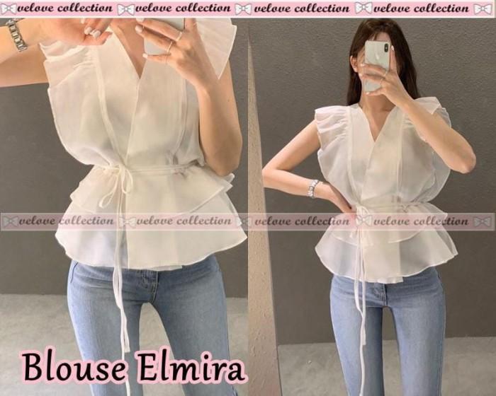 Gambar BAJU BLOUSE CEWEK KEKINIAN POLOS ATASAN REMAJA FASHION TERBARU ELMIRA - Putih dari FASHION BAJU KEKINIAN undefined Tokopedia