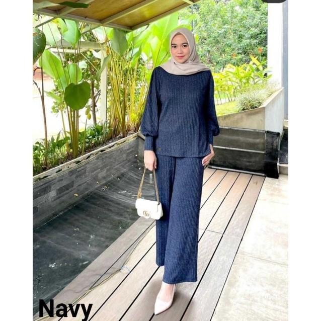 Gambar Baju Celana Satu Setelan Wanita one 1 set Pakaian Kekinian Haraga - Navy dari FASHION BAJU KEKINIAN undefined Tokopedia