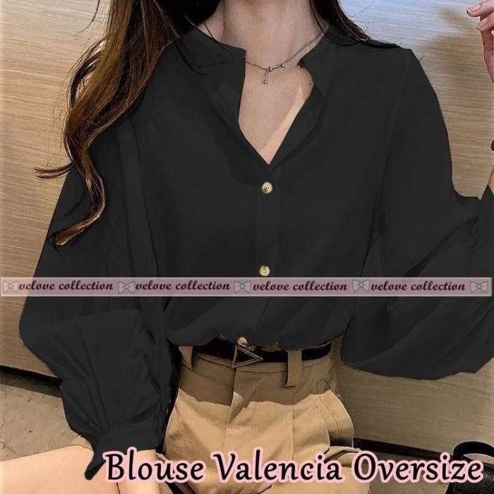 Gambar Baju Blouse Cewek Kekinian Kemeja Atasan Fashion Terbaru Valencia - Hitam dari FASHION BAJU KEKINIAN undefined Tokopedia