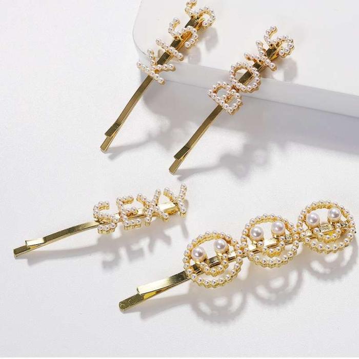 Gambar Jepit Rambut Mutiara Mewah ZenBlossom Letter Pearl - SEXY dari ZenBlossom undefined Tokopedia