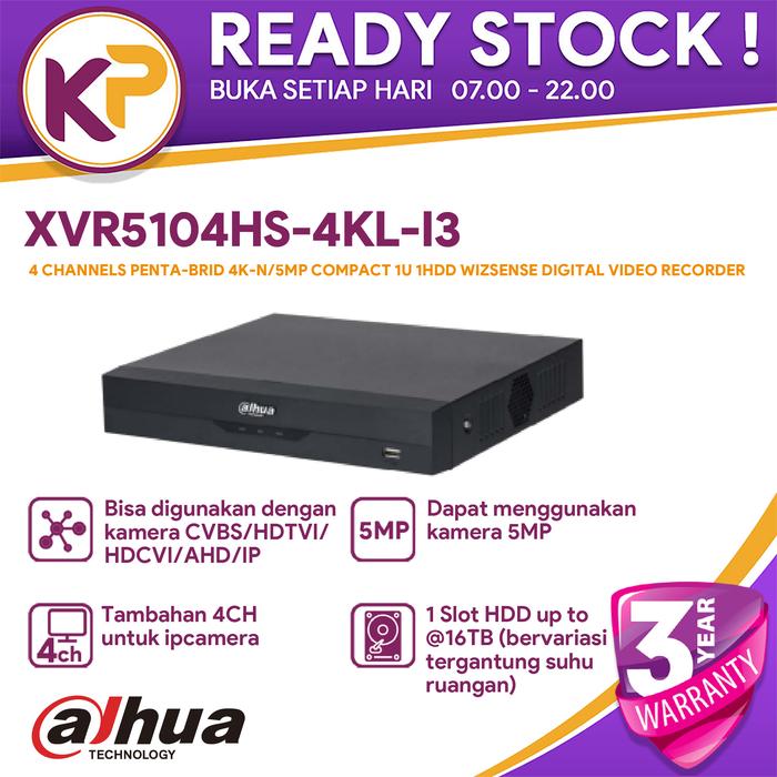 Gambar DAHUA XVR5104HS-4KL-I3 4CH PENTA-BRID 1U 1 SLOT HDD WIZSENSE H.265 DVR - NONHDD dari KAMERAPENGINTAI undefined Tokopedia