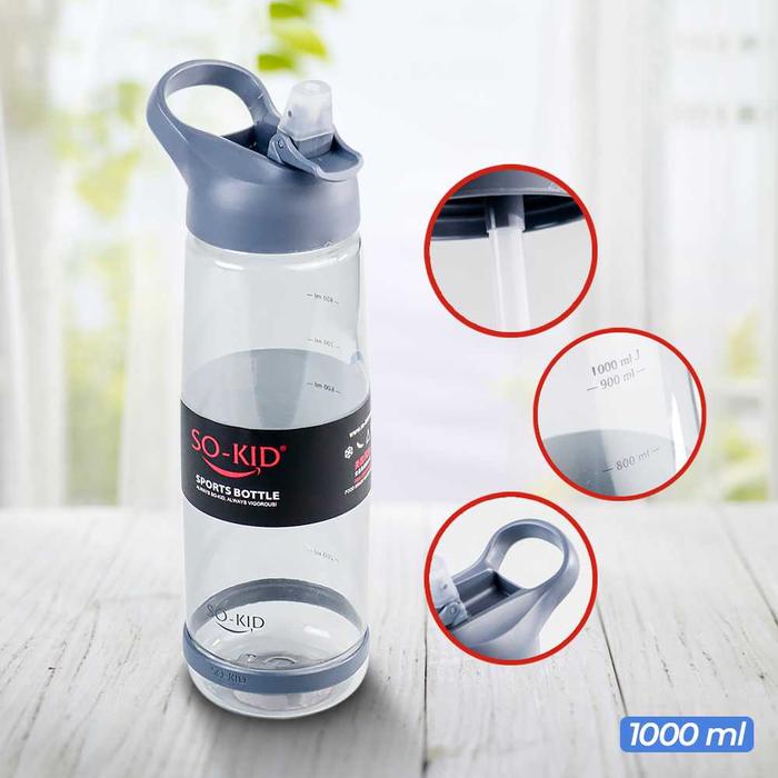 Gambar Botol Minum Plastik Sports Water Bottle with Straw 1000ml - Biru dari Autonet undefined Tokopedia