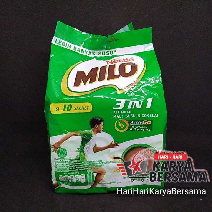 Gambar MINUMAN BUBUK COKELAT NESTLE MILO 3-IN-1 ACTIVE GO SACHET 10'S X 35GR dari HariHariKaryaBersama undefined Tokopedia