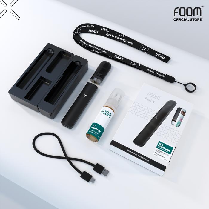 FOOM POD X BUNDLING LIQUID (ABSOLUTE BLACK ICY MENTHOL 15ML) | Indo4ward