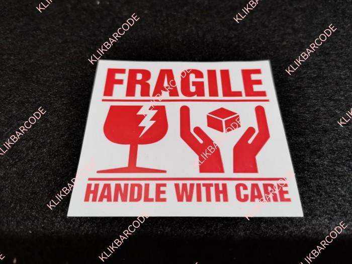 Gambar PROMO Stiker pecah belah - FRAGILE sticker awas pecah - Merah Putih - Putih dari BARCODE ENTER undefined Tokopedia