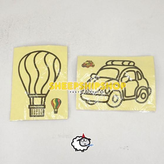 Gambar (ECERAN) MAINAN GAMBAR MEWARNAI PASIR KECIL 11,5x8,5Cm Edukasi Anak - Kendaraan RDM dari SheepShipShop undefined Tokopedia