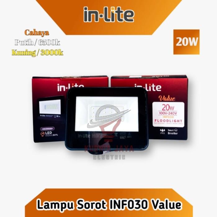 Gambar INLITE LAMPU FLOODLIGHT SMD INF030 20W SOROT TEMBAK PUTIH / KUNING - Putih dari rilooo undefined Tokopedia