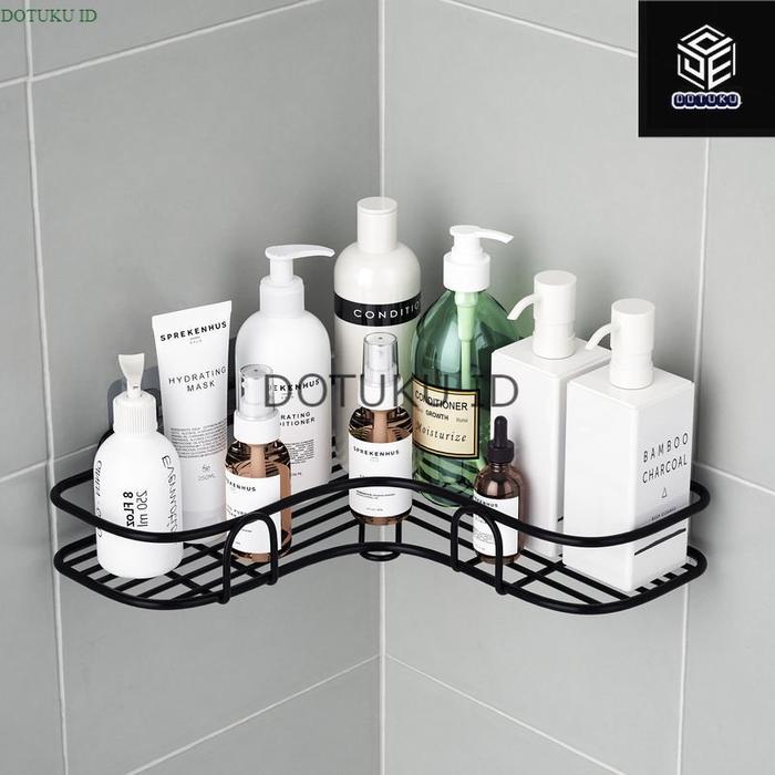 Gambar Rak Dinding Rak Dinding Kamar Mandi Aksesoris Kamar Mandi Rak Toilet - Segitiga hitam dari DOTUKU ID1 undefined Tokopedia