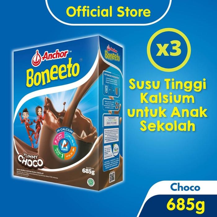 Gambar VEX111- Boneeto Susu Bubuk Anak Sekolah Yummy Choco 3 x 685g - Nutrisi dari Storevexana undefined Tokopedia