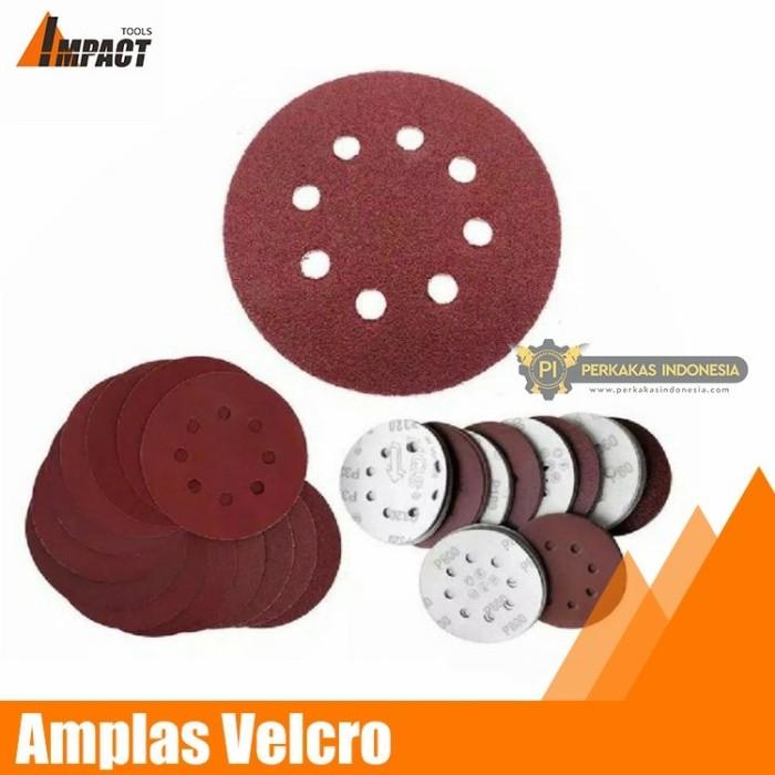 Gambar Amplas Kertas Bulat Velcro Ukuran 5Inch Amplas Bulat Gerinda Polos 5" - 60, Cokelat dari perkakasindoofficial undefined Tokopedia