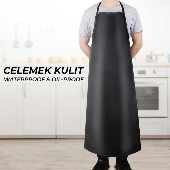 Gambar Celemek Apron Kulit PU Waterproof Oil-Proof Strong and Durable - Hitam, M dari R45YASHOP undefined Tokopedia