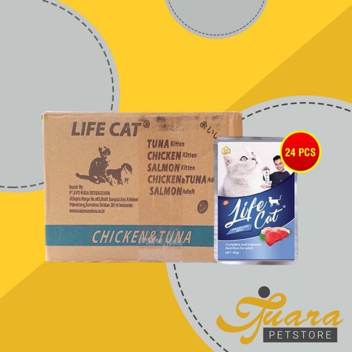 Gambar Makanan Basah Kucing Life Cat Sachet Pouch Grosir Dus isi 24 PCS 85 GR - CHICKEN TUNA dari Juara Petstore undefined Tokopedia