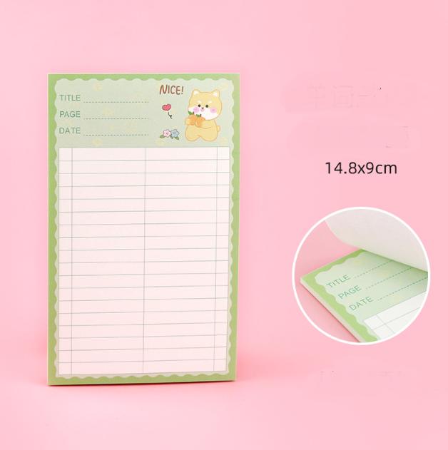 Gambar Sticky notes draft word book cartoon - green fox dari Hafami olshop undefined Tokopedia