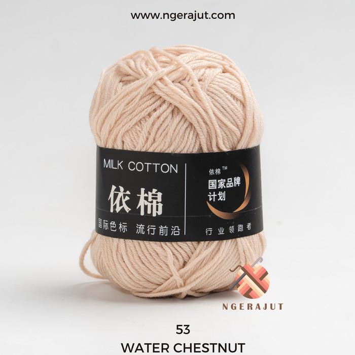 Gambar Benang Rajut Milk Cotton 4 ply - Varian Warna Cokelat - Water Chestnut dari Ngerajut undefined Tokopedia