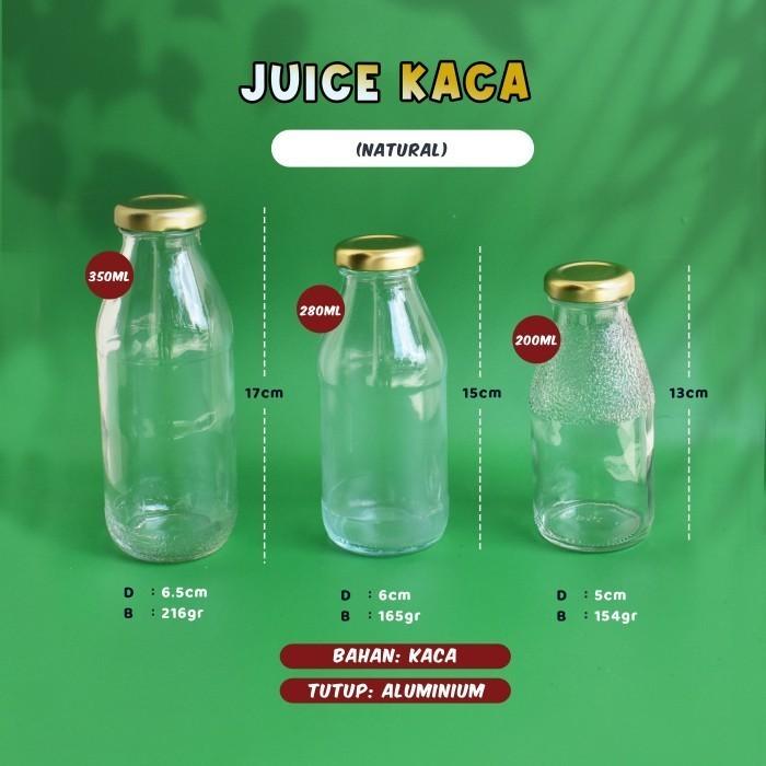 Gambar BOTOL JUS KACA - BOTOL JUS BULAT KACA - UKURAN 200ML, 280ML & 350ML - 200ML dari Dunia Kemasan Kita undefined Tokopedia
